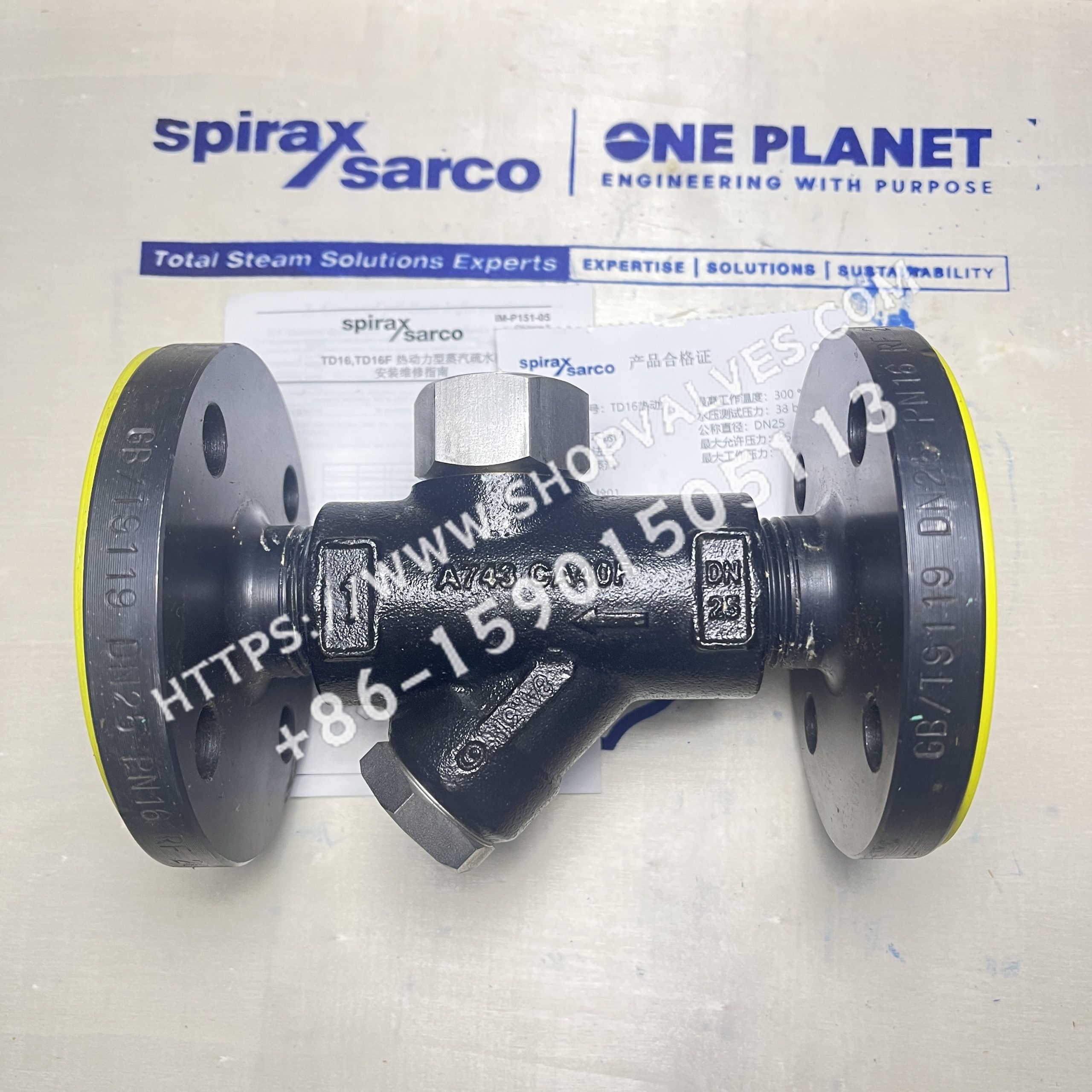 斯派莎克 Spirax Sarco DN25 TD16/TD16F 法兰热动力疏水阀 背面
