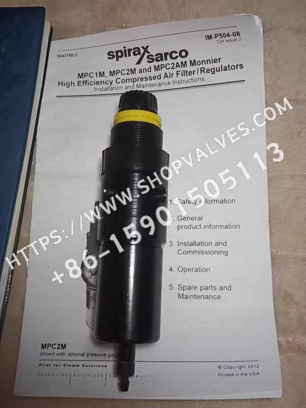 SPIRAX SARCO MPC2M Filtro/Regulador de Aire Comprimido de Alta Eficacia Manual de Instrucciones y Embalaje