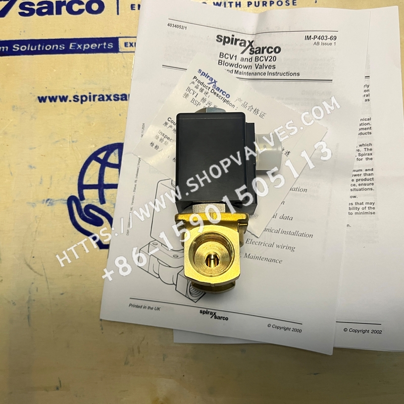 斯派莎克 Spirax Sarco BCV1 1/2"BSP 230V 排污电磁阀 - 侧面